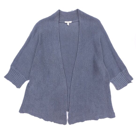 EILEEN FISHER Tangled Linen Cotton Cardigan Blue Minimal Lagenlook Boho Lagom 3X - Picture 1 of 6
